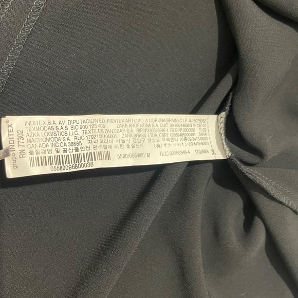 Zara Basic Cold Shoulder Spaghetti Strap Black Pullover Mini Dress Sz M - Picture 9 of 10